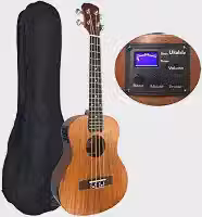 Ukulele Malibu tenor eletrico sapele natural 26SE com capa
