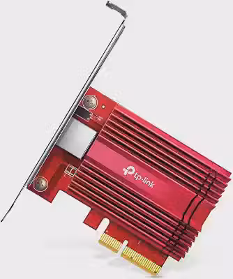 TP-Link Placa de rede TX401 e adaptador Ethernet 10000 Mbit/s interno TX401, interno, com fio, PCI Express, Ethernet, 10.000 Mbit/s, vermelho