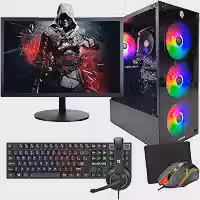 PC GAMER RYZEN 7 5700G, 16GB DDR4, SSD SATA 480GB, FONTE 500W + KIT GAMER 4 EM 1 + MONITOR 19