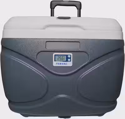 Caixa Térmica 30 Litros Com Rodas e Termometro Digital Maxima e Mínima com Certificado de Calibração para o transporte de Vacinas, medicamentos e Alimentos