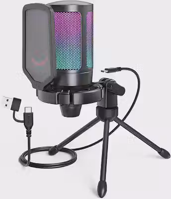 FIFINE A6V Microfone USB Para Jogos Para PS5 PC Para Twitch Podcasts