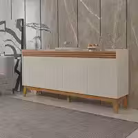 VIA NOSSA - Buffet Aparador Ripado 4 Portas com Pés de Mdf Astúrias 180cm