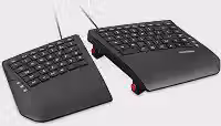 Perixx PERIBOARD-524B US, [Firmware atualizado] Teclado ergonômico dividido com fio - até 2 pés de separação - ângulo de inclinação ajustável - teclas de membrana de perfil baixo - preto - inglês dos EUA