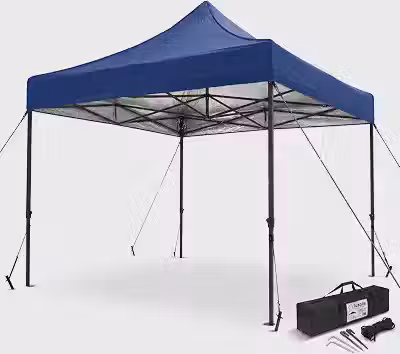 Tenda De Praia Gazebo Sanfonada 3x3 Metros Dobrável - Barraca Camping Articulada com Sivercoating e FPS100% - Cor Azul (3X3)