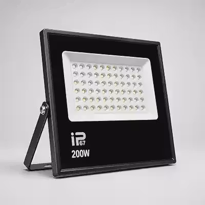 Refletor LED 200W Prova D'Água Luz Branca 6500K P/Jardim Fachada Alta Potência e Maxima Iluminação com Economia Premium IP67