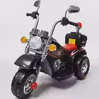 Mini Moto Motocicleta Elétrica Preta Infantil 6V com Som Luz Retrovisor