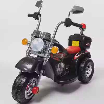 Mini Moto Motocicleta Elétrica Preta Infantil 6V com Som Luz Retrovisor