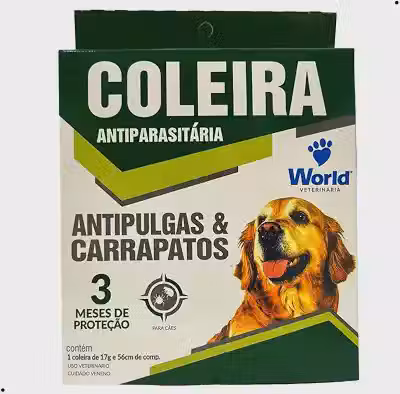World Veterinária Coleira Antipulgas E Carrapato Para Cães Multicor