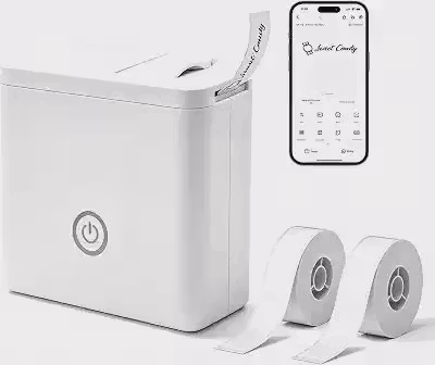 Máquina de etiquetar,Etiquetadora Bluetooth portátil,Acompanha um Aplicativo Repleto de Recursos,Design Compacto e Sem Fio,Impressão Sem Tinta,Ideal para uso em Casa,na Cozinha,na Organização