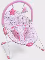 Cadeira de Descanso Para bebê Nap Time 0-11kgs Rosa Cinto de 3 pontos Com Acessórios Interativos Multikids Baby BB291