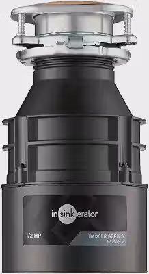 InSinkErator Triturador de lixo Badger 5, série padrão, alimentação contínua de 1/2 HP, preto