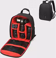 Mochila Fotográfica Impermeável para Câmera DSLR e Mirrorless, Bolsa para Fotógrafos com Divisórias Ajustáveis para Câmera, Lentes, Flash, Porta Tripé e Acessórios PREMIUM