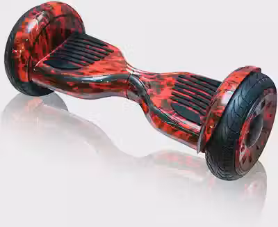Hoverboard Skate Elétrico 10' com Bolsa Led Bluetooth Vermelho Fogo Adulto
