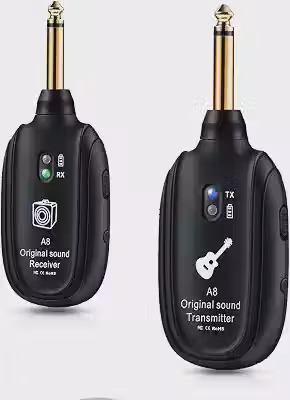 Sistema Sem Fio A8 para Guitarra UHF Transmissor e Receptor