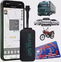 Rastreador Veicular Gps Com Bloqueador 4G E Chip + Aplicativo Em Tempo Real Carro Moto Caminhao!