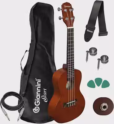 Ukulele Eletroacústico Giannini Concerto Uks23ns Com Capa