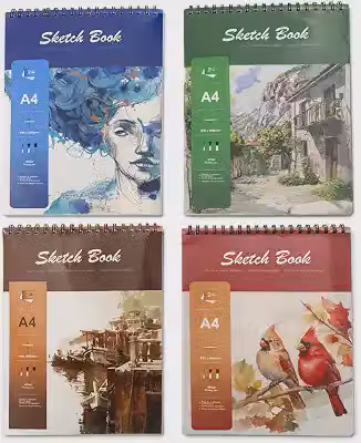 Sketchbook Profissional para Desenho Artístico – Caderno de Desenho com Papel A4 Gramatura 160g/m² 24 Folhas Premium para Esboços, Ilustrações, Croquis, Mangá e Anotações Criativas