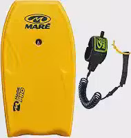 Kit Prancha Bodyboard Semi Profissional Maré Pro 39' Fundo Rigido com Leash de Pulso