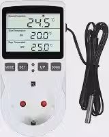 Controlador de termostato digital LCD Tomada de tomada de termostato Controle de resfriamento de aquecimento para répteis de aquário de terrário Tomada de saída controlada por temperatura com tempor