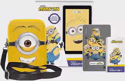 Tablet Infantil Positivo Vision Tab 7 Minions - Octa-Core 3GB RAM 64GB Armazenamento, Tela 7' IPS, Bateria 3100mAh, Android 14 Go, Wi-fi - Preto - Inclui Capa de proteção personalizada