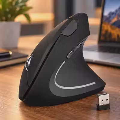 Mouse Vertical Ergonômico Sem Fio Recarregável Para Notebook PC Computador, Design Anatômico Confortável Para Trabalho Home Office e Estudos - Linha Premium