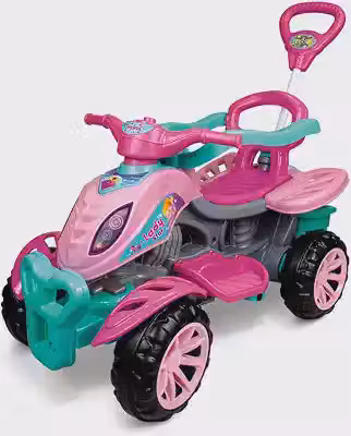 Quadriciclo Infantil Feminino Lady Star Rosa +9 Meses com Guia Maral