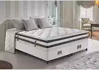 Cama Box King Colchão + Box 193x203 Molas Ensacadas Relax Pillow