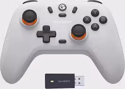 Controlador sem fio GameSir Nova Lite 2.4g para PC com Windows, iPhone, Android, Switch e Steam Deck, Controle Bluetooth Gamepad com gatilho de efeito Hall, Turbo, vibração Rumble(Nova Lite(Branco))