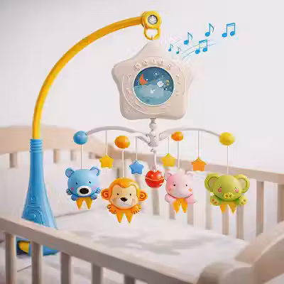 Móbile Musical para Berço Bebê com Música, Giratório, Brinquedo Colorido, Ajuda no Sono do Bebê, Fácil de Instalar, Ideal para Recém-Nascidos
