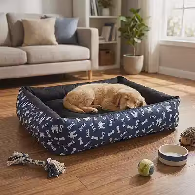 Cama Pet Extra Grande Quadrada Impermeável Azul