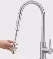 YESOP Torneira Cozinha Gourmet Misturador Inox 304 Escovado/Preto/Cromada (Escovado-B)