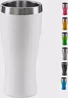 Copo Térmico Cerveja Pilsner Inox 400ml - Gelada 4 horas, Parede Dupla Isolamento, Base Emborrachada (Branco)