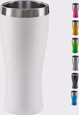 Copo Térmico Cerveja Pilsner Inox 400ml - Gelada 4 horas, Parede Dupla Isolamento, Base Emborrachada (Branco)
