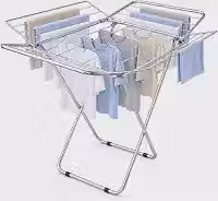 Varal de Chão Grande 4 Abas Dobrável Retrátil Suporta até 20kg Branco