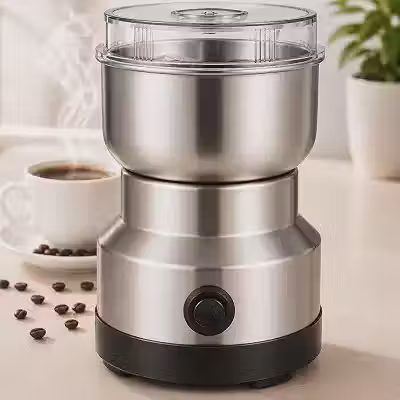 Moedor de Café Elétrico 220V PREMIUM 200W com mais potência, com 4 Lâminas em Aço Inoxidável, Triturador Multiuso 400ml para Café em Grãos, Temperos, Especiarias, Sementes, Pimenta, Nozes e Castanhas