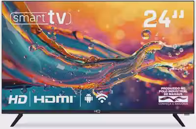 Smart TV HQ 24' HD tela sem bordas Android 12 design slim HQS24NKHM