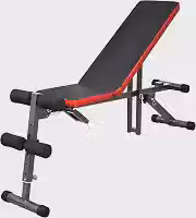 Banco de Musculação Ajustável, Inclinável, Multiposição para Exercícios, Preto e Vermelho