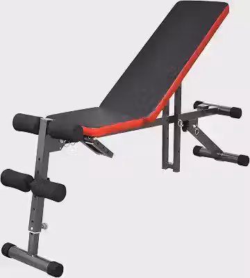 Banco de Musculação Ajustável, Inclinável, Multiposição para Exercícios, Preto e Vermelho