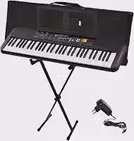 Kit Teclado Arranjador 61 Teclas PSR F52 com Fonte Bivolt e Suporte em X