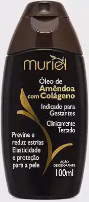 Óleo de Banho Muriel, Amêndoa Com Colágeno, Previne e Reduz as Estrias, Indicado Para Gestantes, Elasticidade e Proteção Para a Pele,100ml (Amêndoas e Colágeno)