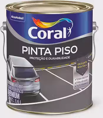 PINTA PISO CINZA MÉDIO 3,6L - CORAL