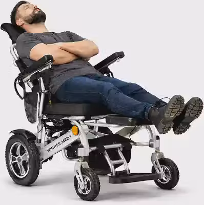 Winner.Med Cadeira de Rodas Motorizada Dobrável – Leve, Compacta e Confortável para Maior Mobilidade e Autonomia