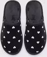 Pantufa De Quarto Estampada Coração Macia Feminina Peluciada Aquecer Em Casa Quente Inverno Frio Algodão Unissex 37-38