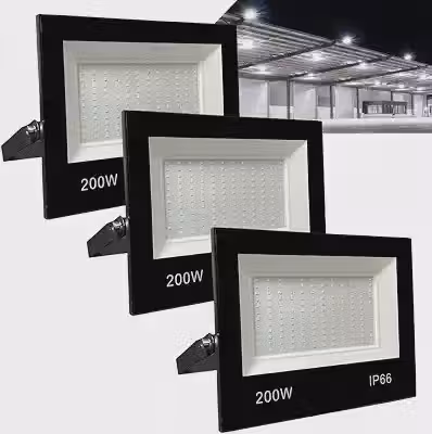 Kit com 3 Refletor LED Holofote 200W Branco Frio 6500K