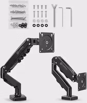 Braço articulado, suporte Articulado de Mesa, Pistão a Gás, Design Compacto e Retrátil, Ergonômico, Monitores 13'' a 35'', 2kg a 9kg, fixação monitor universal padrão vesa de 75x75mm e 100x100mm