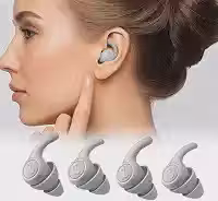 Protetor Auricular, Antirruido, 2 Pares com Caixinha Acrilica, Design Ergonômico, Material Silicone Macio e Reutilizável, Ideal para Dormir, Natacao, Trabalho, Estudo