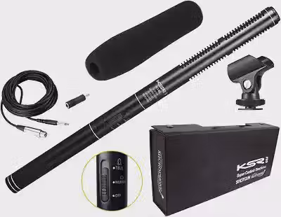 Microfone shotgun boom Condensador Ultracardióide Ksr Kt81