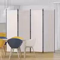 Biombo 4 Folhas 172 × 216 cm, Divisória de Ambiente de Sala, Biombo Divisor de Ambiente em Tecido, Divisor de Ambiente Dupla Função como Cabine de Troca, para Estúdios, Restaurantes e Residências