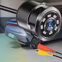 Câmera de Ré Automotiva HD 720p com Visão Noturna IR 8 LEDs – Lente Grande Angular 170° à Prova d’Água IP67 – Câmera Traseira Universal 12V para Carros, Estacionamento Seguro e Monitor Veicular