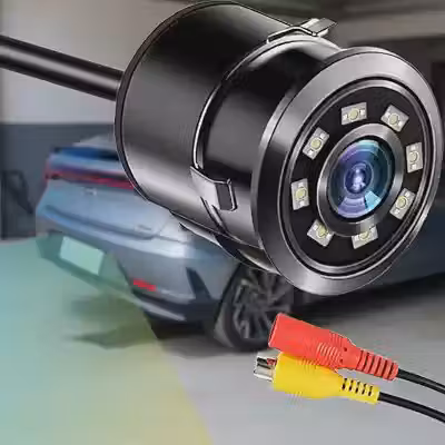 Câmera de Ré Automotiva HD 720p com Visão Noturna IR 8 LEDs – Lente Grande Angular 170° à Prova d’Água IP67 – Câmera Traseira Universal 12V para Carros, Estacionamento Seguro e Monitor Veicular